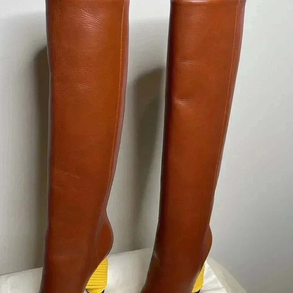 Balenciaga Camel Knee Length Boots - Picture 6 of 9